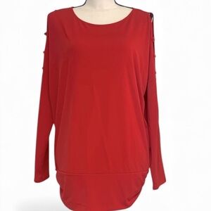 Thalia Sodi Red Cut-Out Sleeve Dolman Knit Top – Size Large